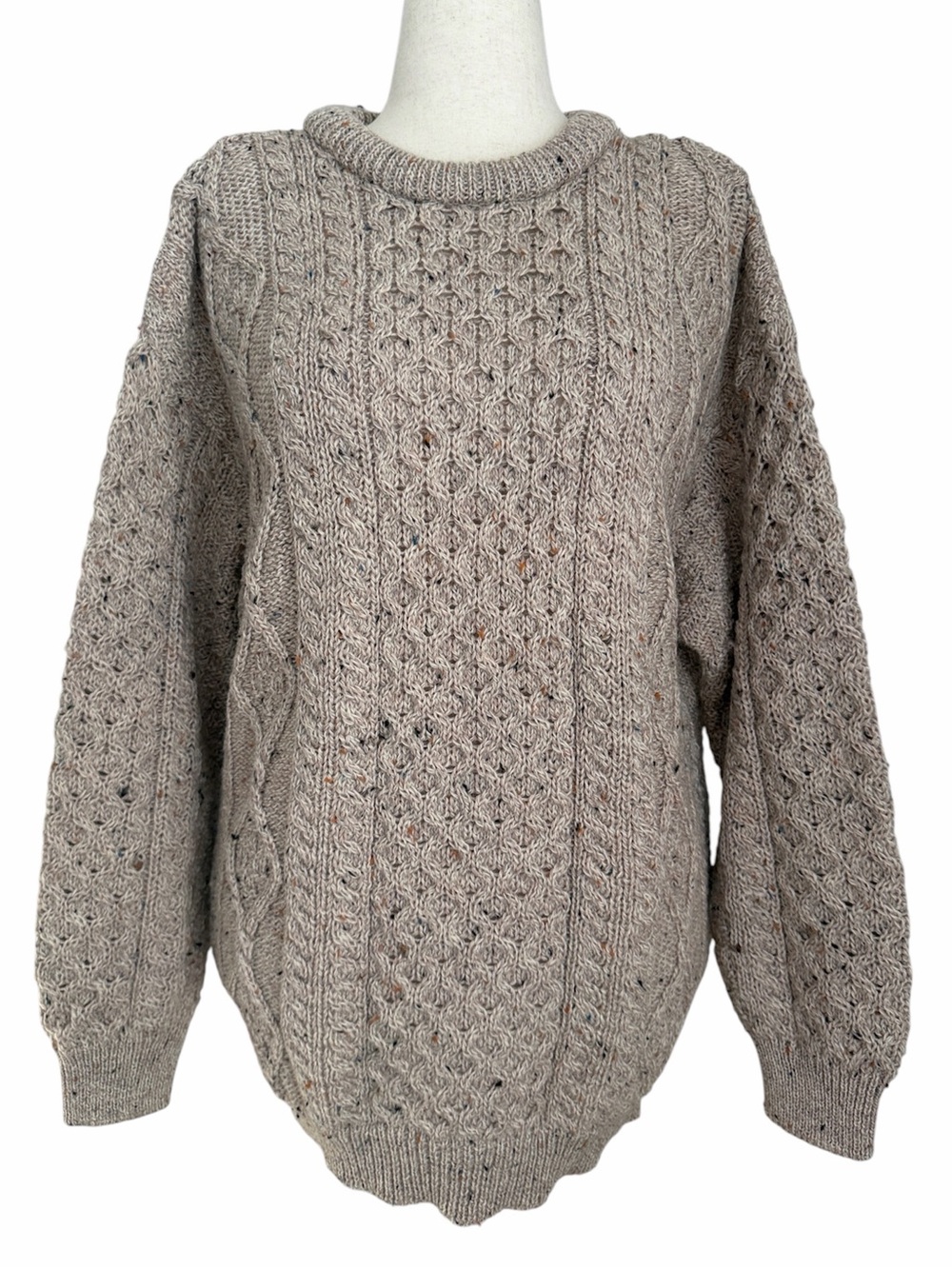 Aran Crafts Men’s XL 100% Wool Irish Cable Knit Fisherman Sweater Donegal Irish